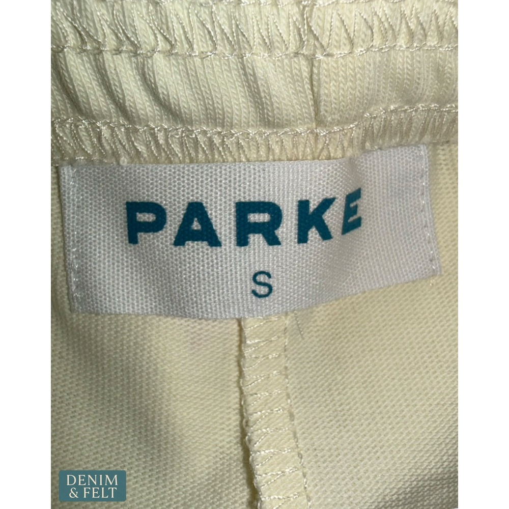 NEW Parke Womens Cream Star Logo Pajama Lounge Shorts Small Cotton Rib Knit - Picture 6 of 9